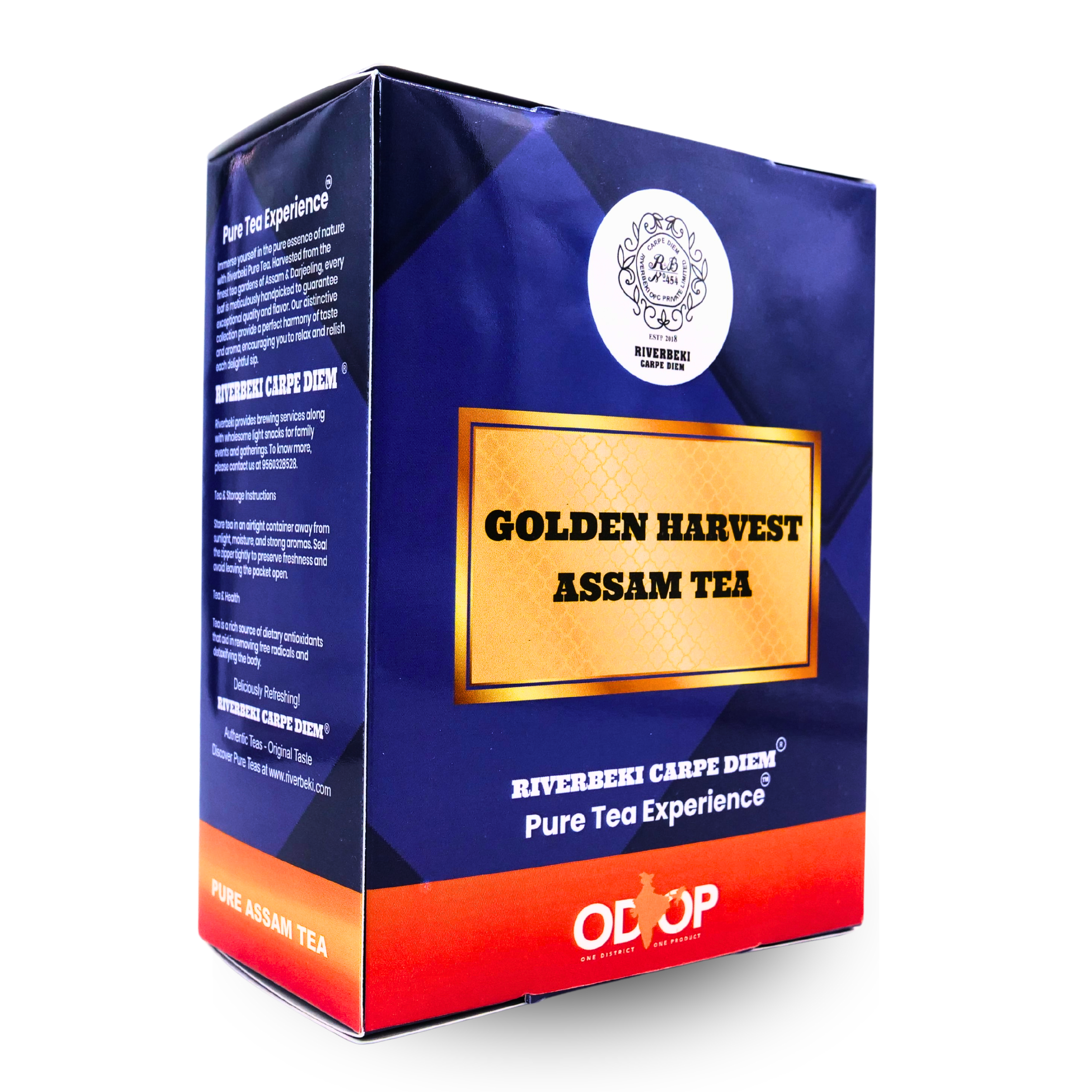 Riverbeki Golden Harvest Assam Tea | Strong & Bold Kadak Chai | 200g Pack