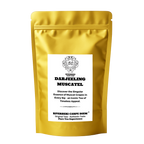 Riverbeki Darjeeling black tea packaging featuring prized "Muscatel" flavour on company branding