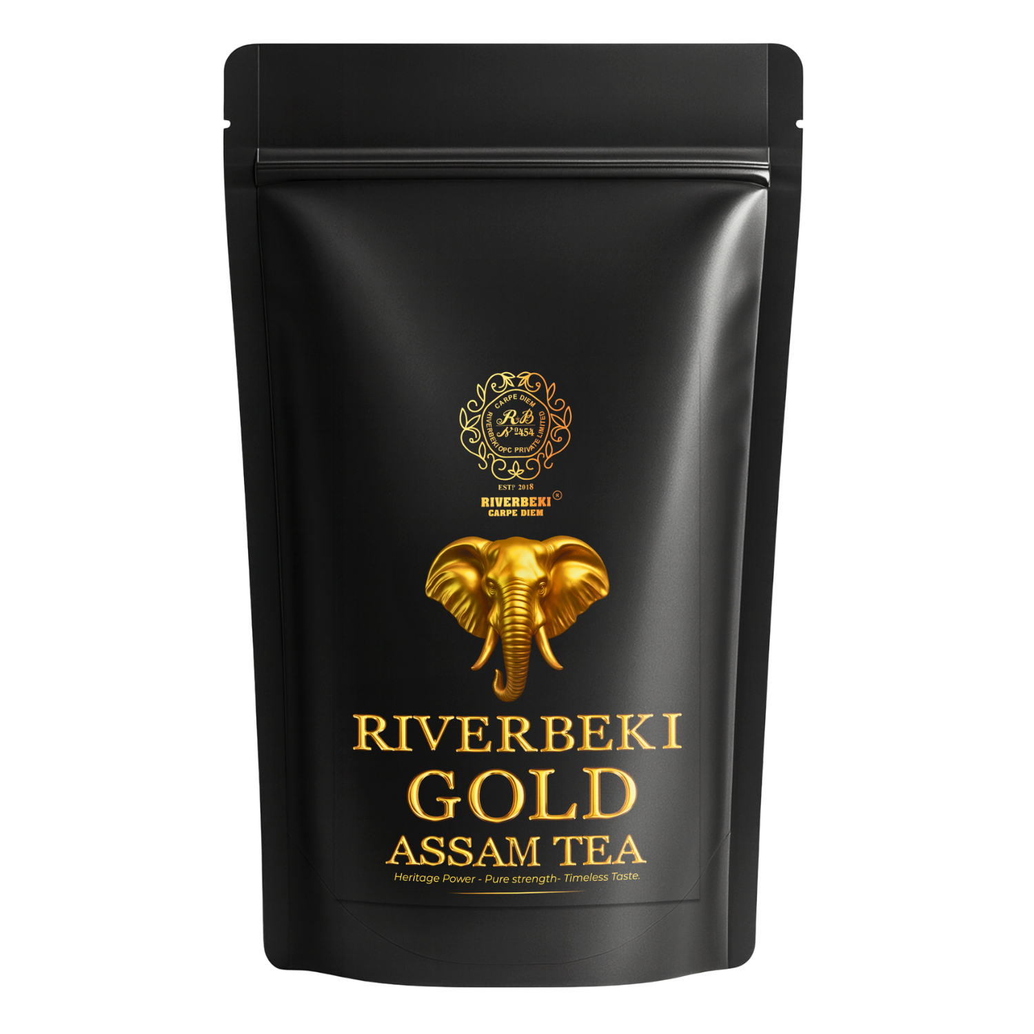 Riverbeki Gold Assam Tea Packet - Front View 