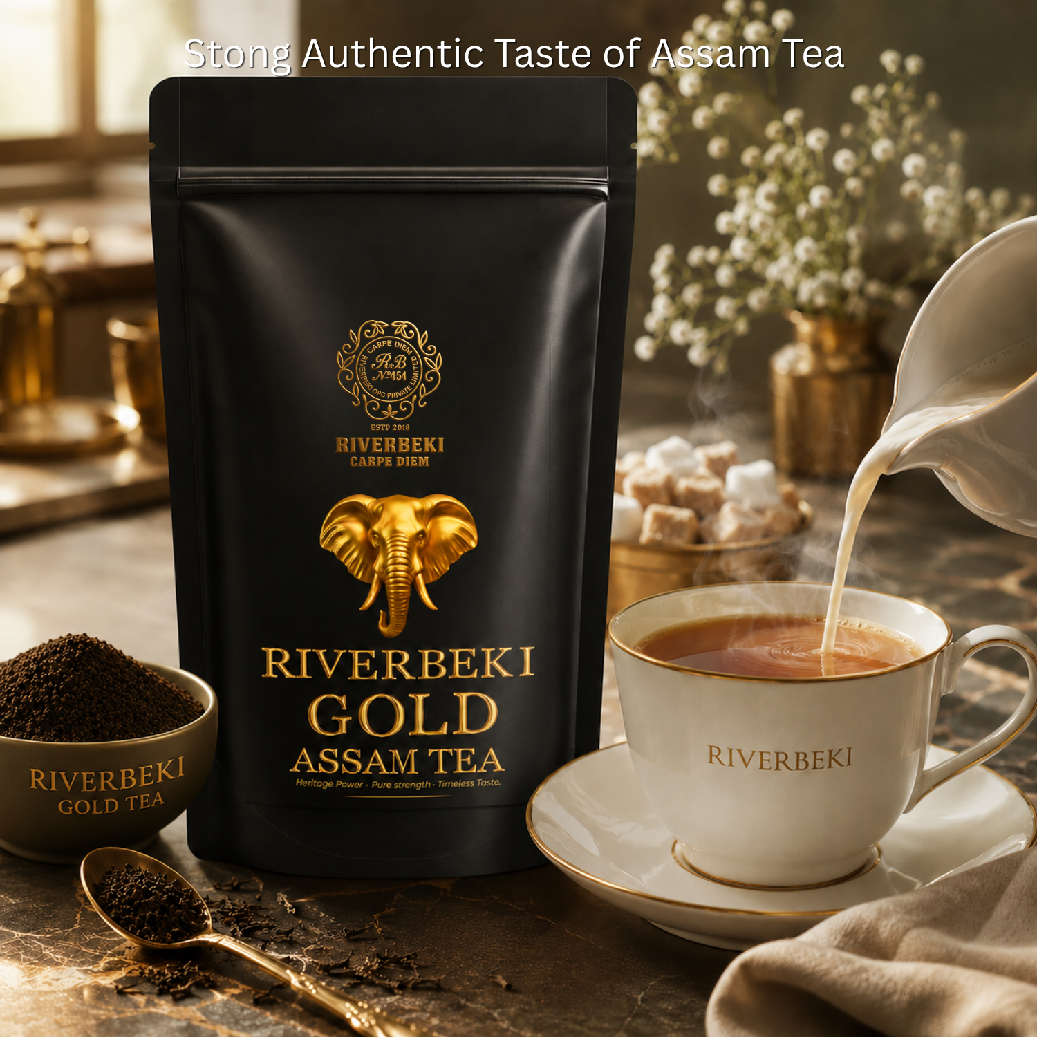 Riverbeki Gold Assam Tea - Second Flush CTC Tea Granules, Broken Pekoe Export Grade