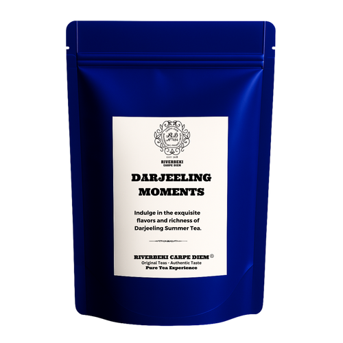 Riverbeki Darjeeling Black Tea Moments 100gm – Premium Second Flush Loose Leaf Tea in Blue Stand-Up Pouch