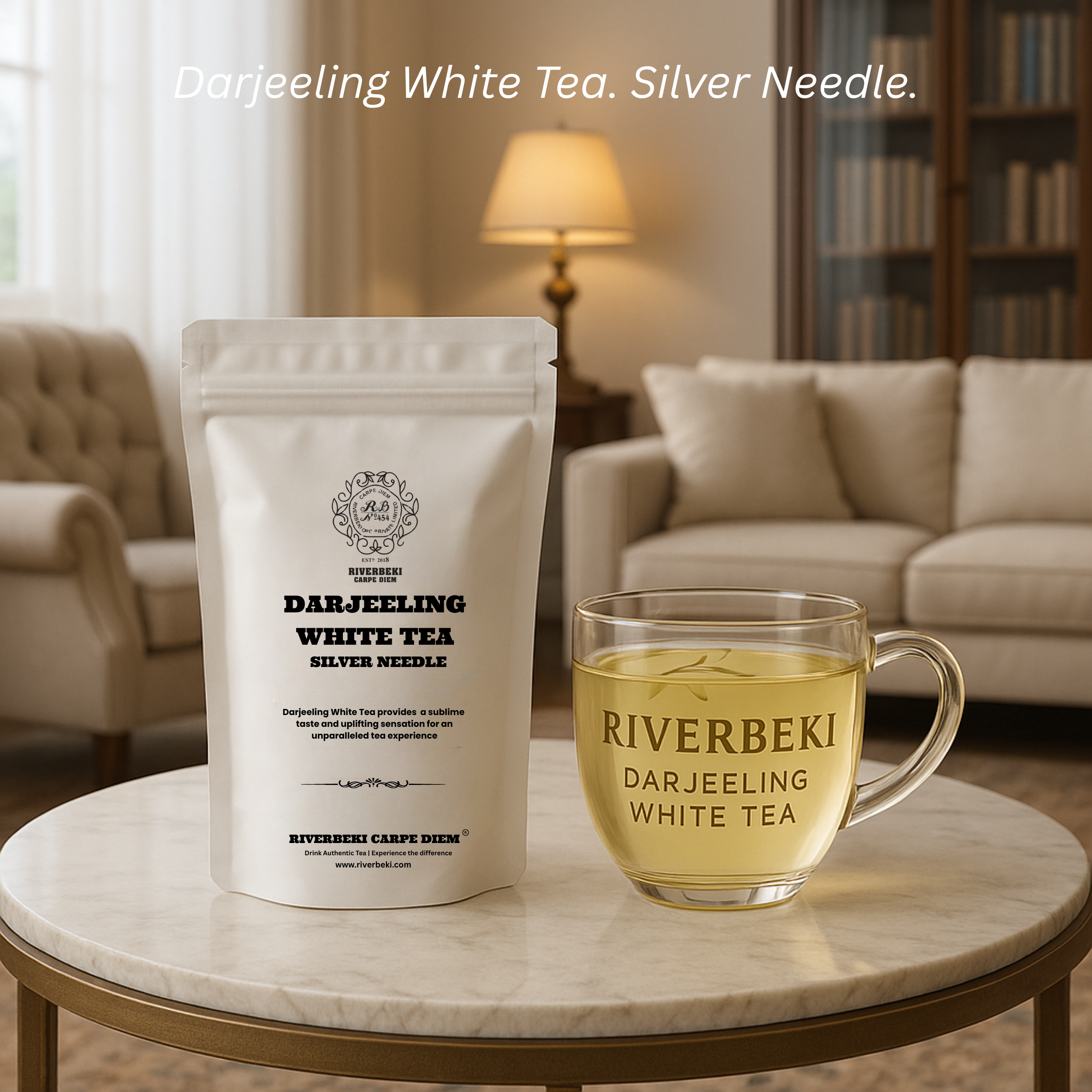 RIVERBEKI Silver Needle White Tea | Darjeeling | Floral Notes | Organic | Antioxidant Rich