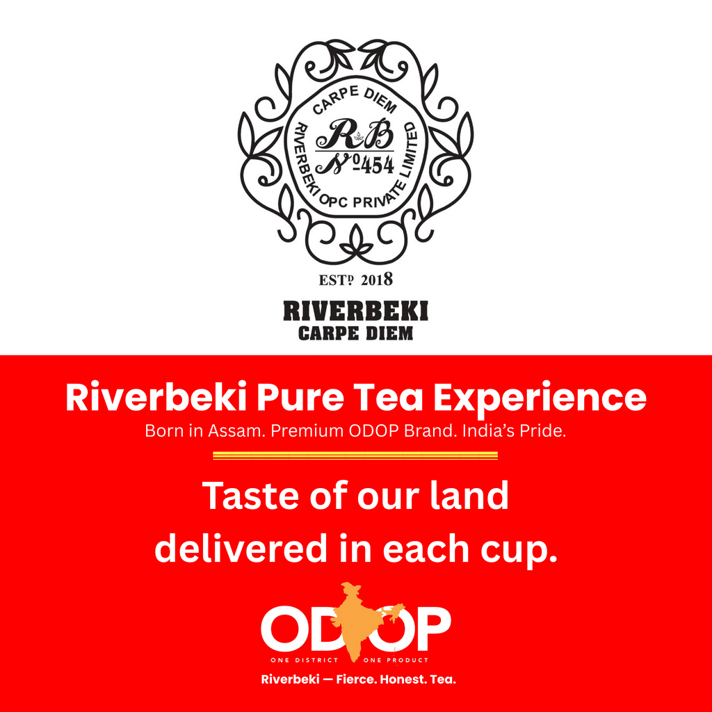 Riverbeki Brand Logo - Premium Single Origin Indian Tea Company certified by ODOP (One District - One Product, Govt. of India)