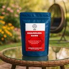 Riverbeki Dawn Darjeeling First Flush Tea 100gm Pack in Garden Setting