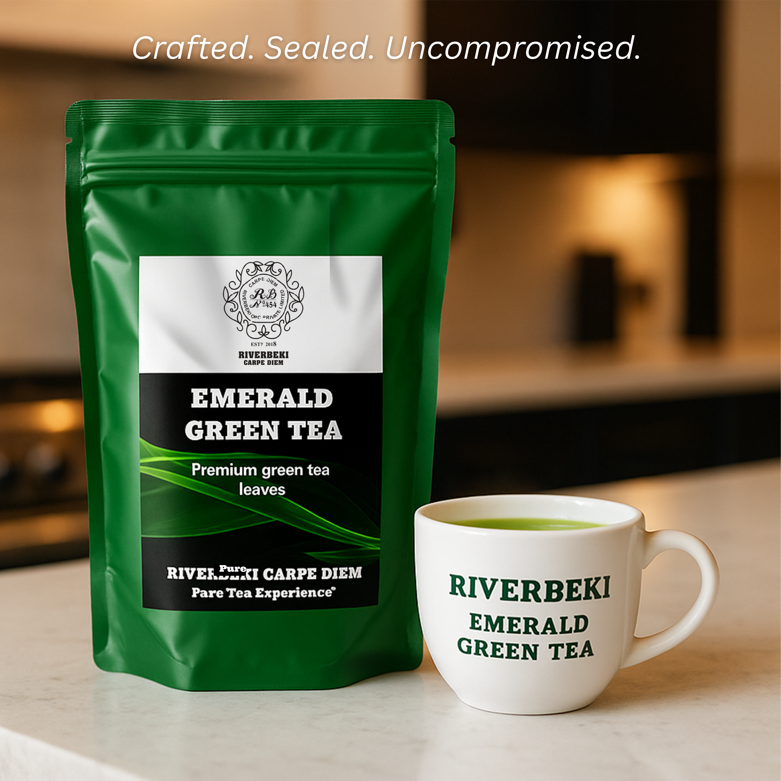 Riverbeki Emerald Green Tea – Pure Darjeeling Leaves | Premium Single-Origin | No Additives | 100gm