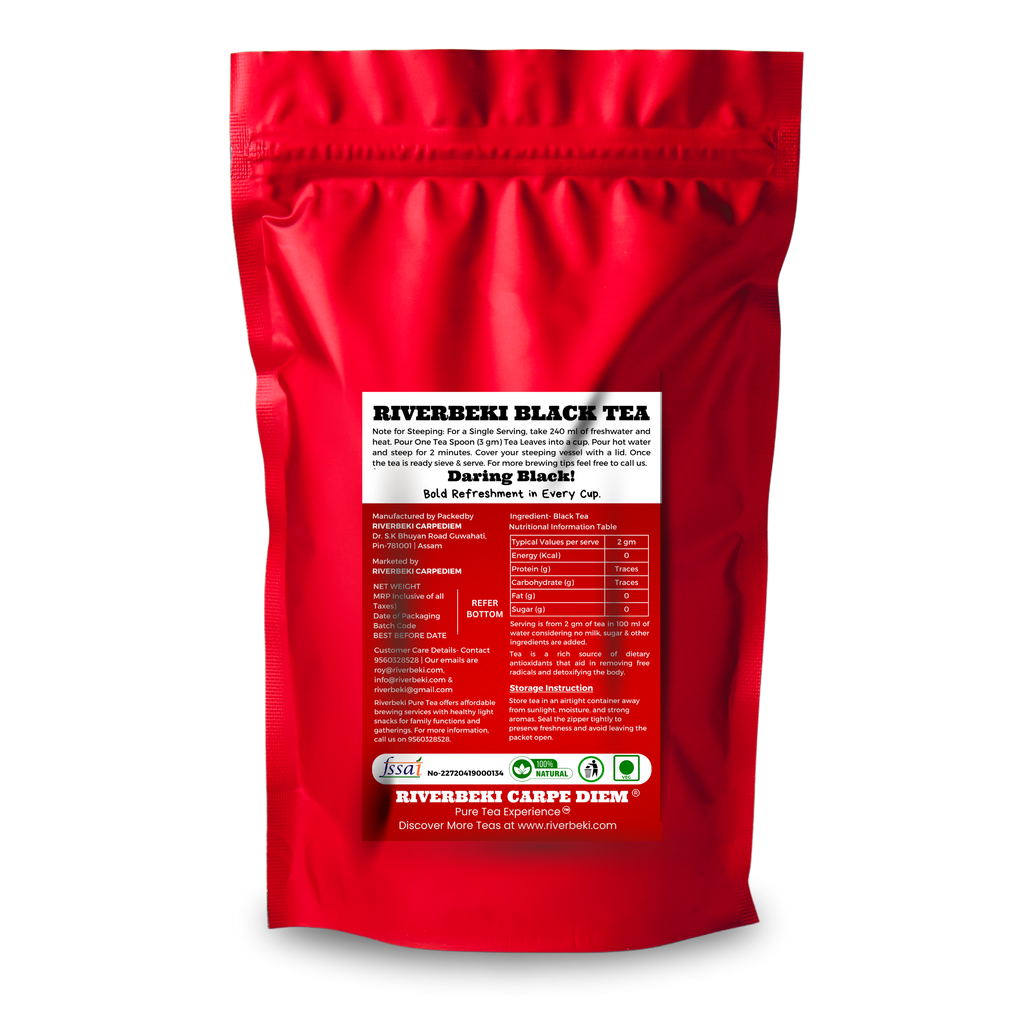 Riverbeki Golden Tippy Black Tea 100g - Assam Orthodox Leaf, Bold & Deep