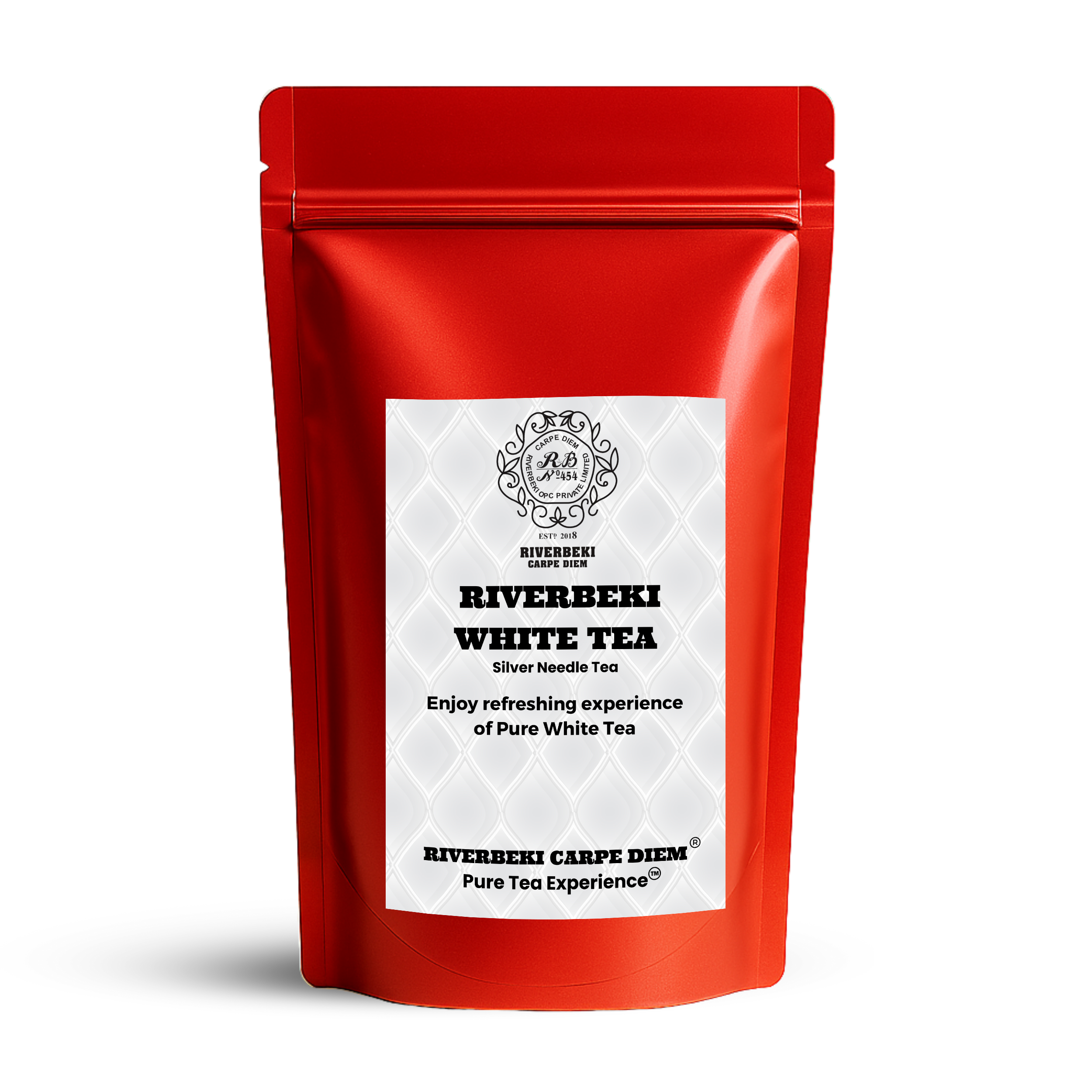 Riverbeki Silver Needle White Tea 50 g | Organic Loose Leaf | Low Caffeine, High Antioxidants | Large, Downy Buds - Upper Darjeeling | Red Pack