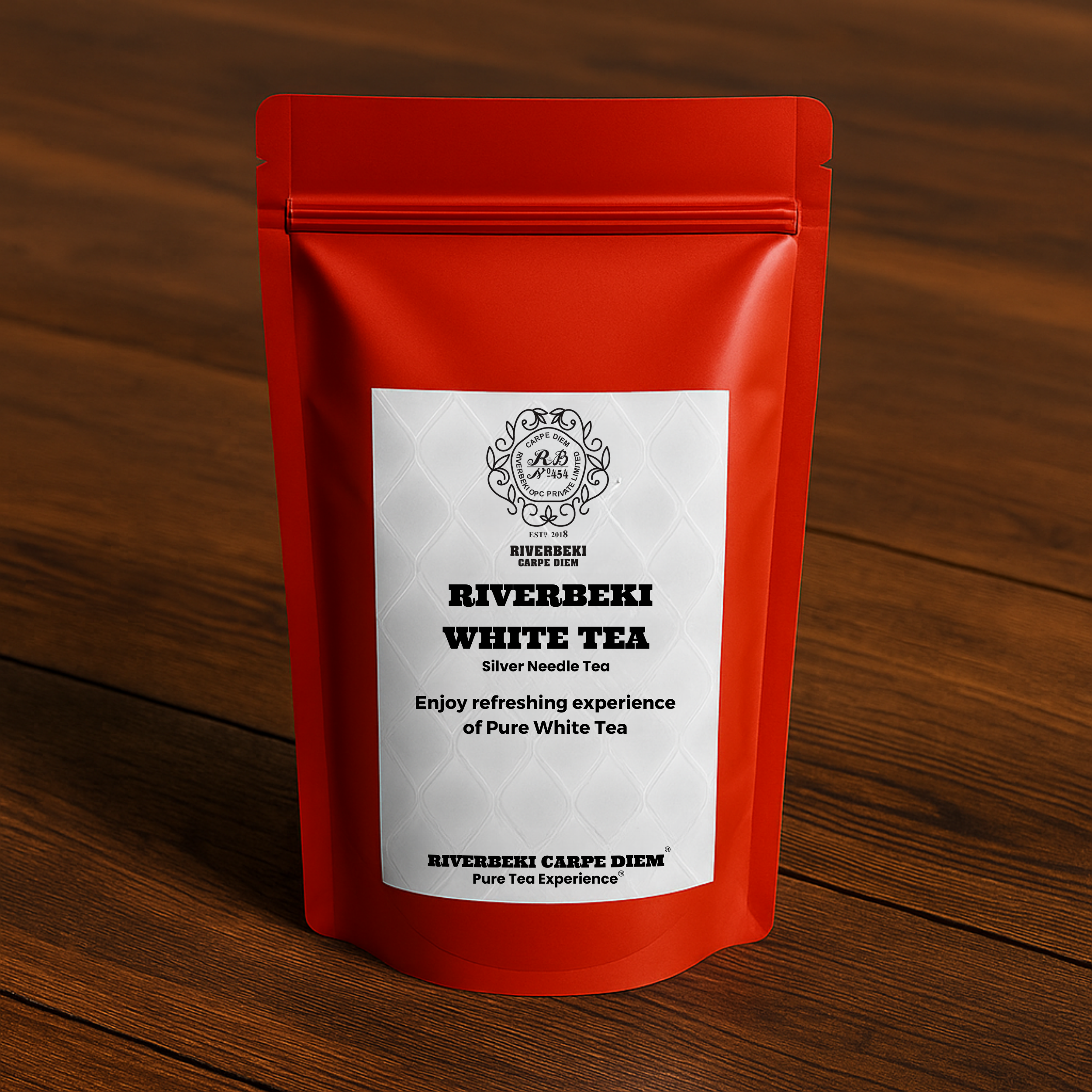 Riverbeki Silver Needle White Tea 50 g | Organic Loose Leaf | Low Caffeine, High Antioxidants | Large, Downy Buds - Upper Darjeeling | Red Pack