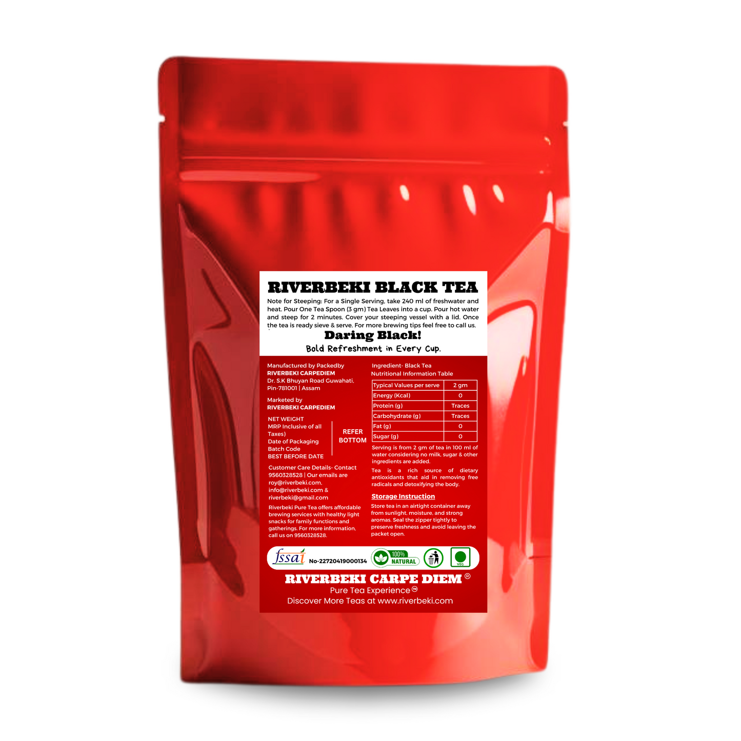 Riverbeki Assam Orthodox Black Tea – Bold, Malty, and Aromatic | Premium Whole Leaf Black Tea